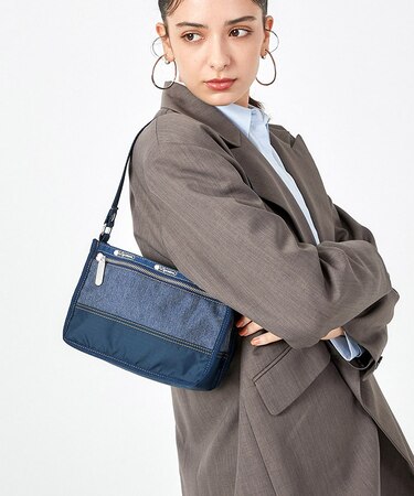 SM ZIP SHOULDER BAG ミディアムデニムウォッシュ