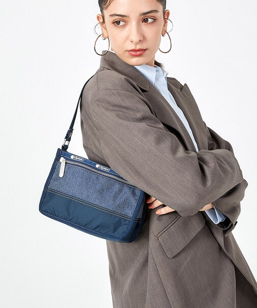 SM ZIP SHOULDER BAG ミディアムデニムウォッシュ