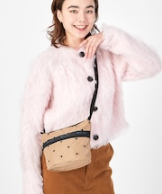 MINI BUCKET SHOULDER BAG モカブラックハートエンブロイダリー