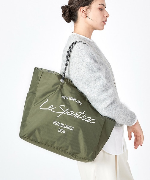 LARGE 2 WAY TOTE ２ウェイダークオリーブスクリプト