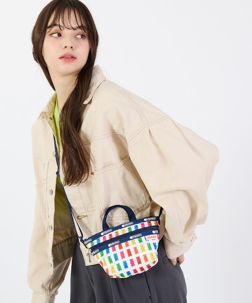 レスポートサック×ハリボー コラボ ボディバッグ チャーム付 斜め掛け ゴールド MINI CROSSBODY ハリボーゴールドベアーズネイビー｜レスポートサック