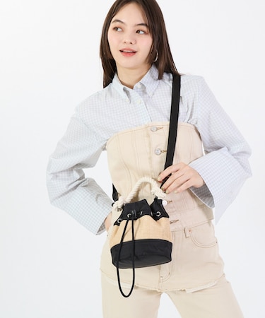 RAFFIA MINI BUCKET ブラックラフィア