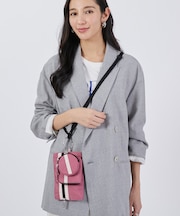 MULTI POUCH WRISTLET モーヴ/ピーチブラッシュ/ブラック