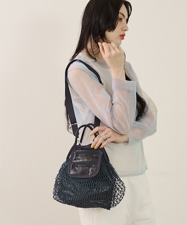 SM NET SHOULDER BAG フィッシュネットブラックホイル