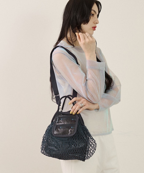 SM NET SHOULDER BAG フィッシュネットブラックホイル