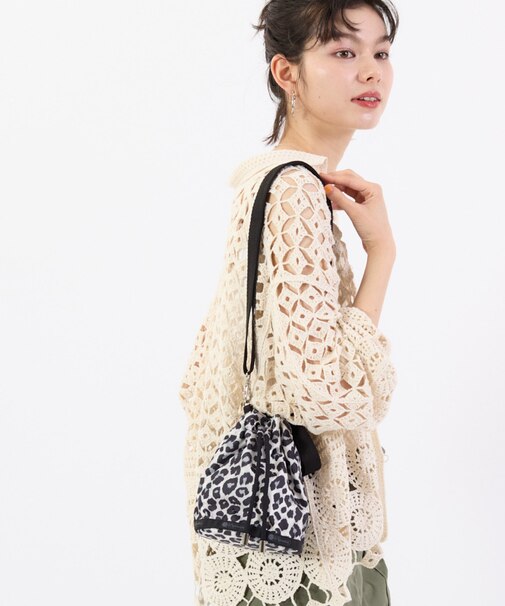 DRAWSTRING BUCKET XBODY ニュートラルレオパード