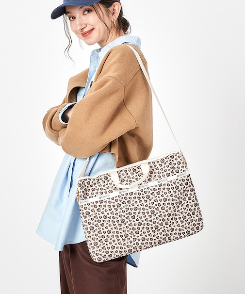 TH LAPTOP CASE 15 ラテハートレオパード