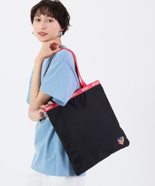 LARGE EMERALD TOTE テトリスハートエンブロイダリートート