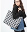 LARGE 2 WAY TOTE 2ウェイブラック/ベージュハウンズトゥース