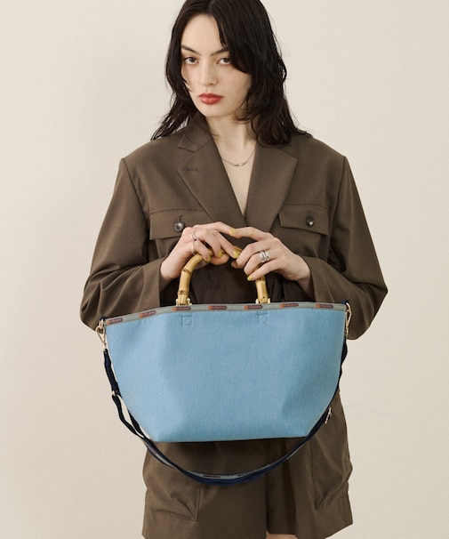 MED BAMBOO TOTE W/ST コズミックスカイデニム