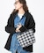 MEDIUM 2 WAY TOTE 2ウェイブラック/ベージュハウンズトゥース