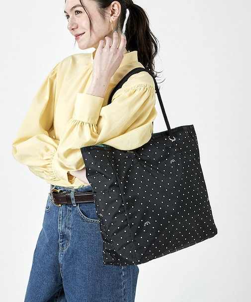 LARGE 2 WAY TOTE プティドット/セージグリーン