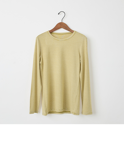 プレミアウォームボーダークルーネックTシャツ