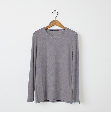 プレミアウォームボーダークルーネックTシャツ