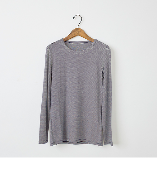 プレミアウォームボーダークルーネックTシャツ