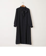 ハイネックワンピース/ボータイ付
