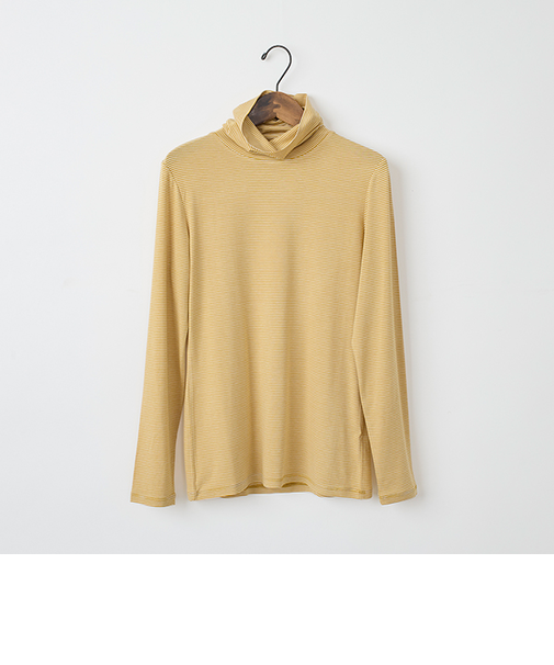 プレミアウォームボーダータートルネックＴシャツ