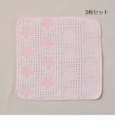 ふわふわふきん　フラワー　同色３枚セット