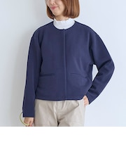 ダブルジャージーノーカラージャケット