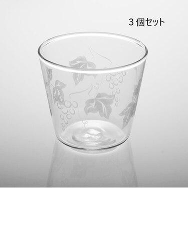 耐熱ガラス プリンカップ ぶどう　３個セット