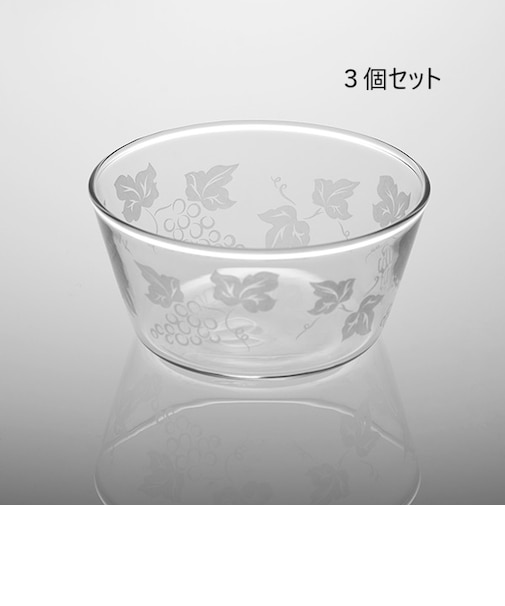 耐熱ガラス デザートカップ ぶどう　３個セット