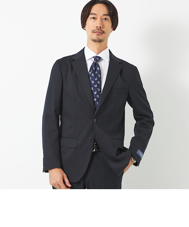 New Zealand Wool ストライプ 2B RG  スーツジャケット -ストレッチ-