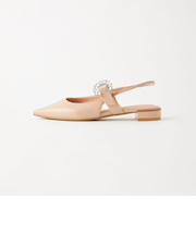 ポインテッド ビジュー バックストラップ シューズ（1.5cmヒール）