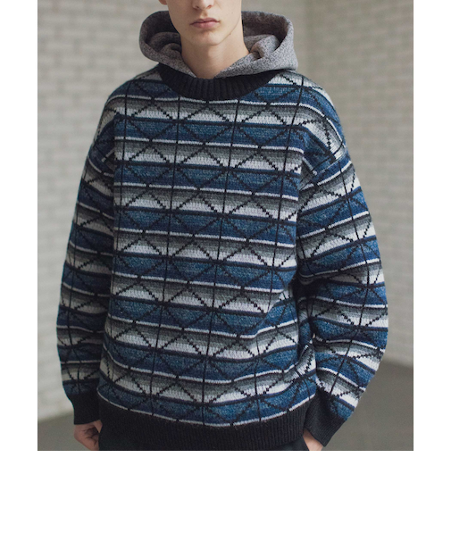 ＜PENDLETON × monkey time＞ ヴィンテージ パターン クルーネック ニット