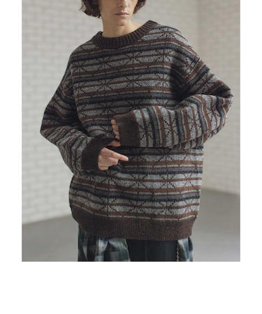 ＜PENDLETON × monkey time＞ ヴィンテージ パターン クルーネック ニット