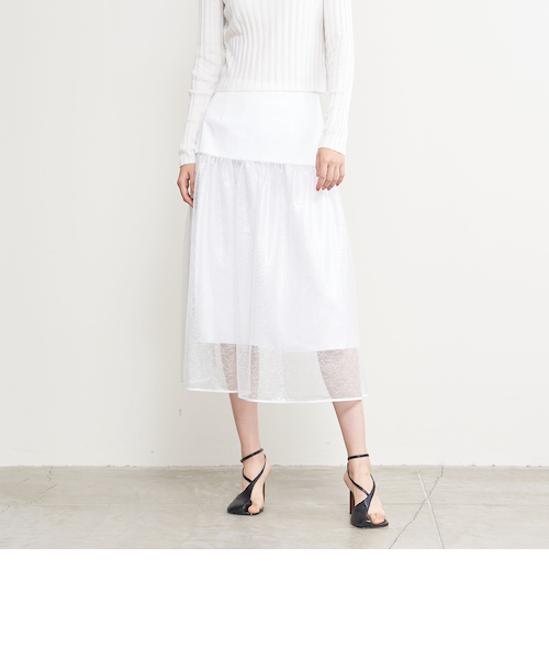 machatt ブークレーニットスカート　ホワイト BOTTOM | MACHATT ONLINE STORE
