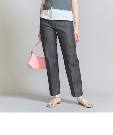 リサイクルコットン デニム スリムストレートパンツ