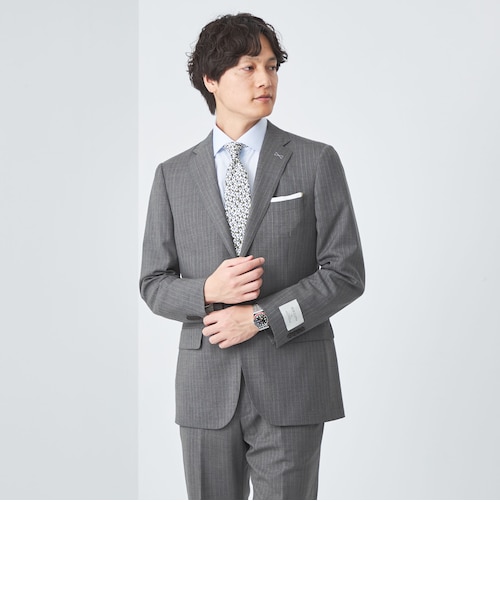 【NAVY】GLR CLOTH カラーストライプ 2B HC/RV スーツジャケット UNITED ARROWS LTD. OUTLET｜GLR CLOTH カラーストライプ 2B HC/RV