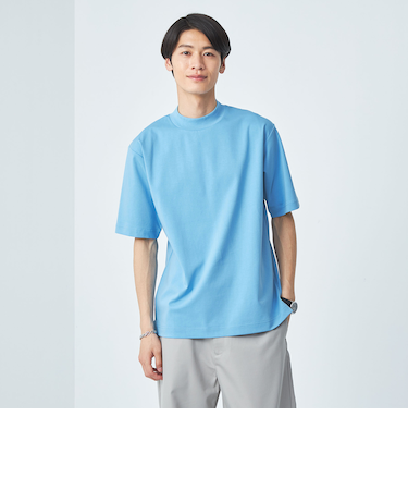 オーガニック ポンチ モックネック Tシャツ