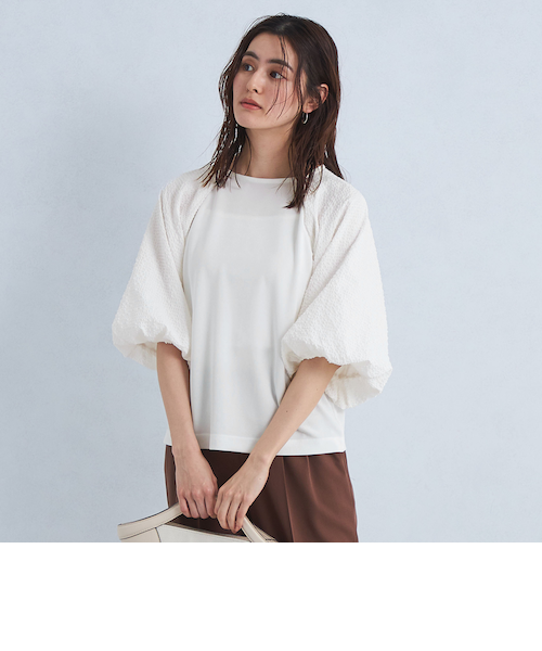 UNITED ARROWS バルーンスリーブ ポンチ バルーンスリーブ カットソー ‐ウォッシャブル‐