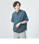 コットンシルクボイル ジャストルーズ バンドカラー シャツ