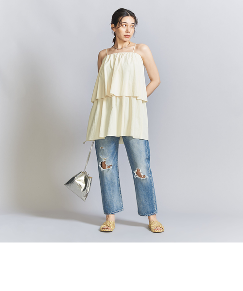 UNEVEN FRUITS アンイーブンフルーツ ダメージデニムパンツ コットンダメージ クロップド デニムパンツ｜ユナイテッド