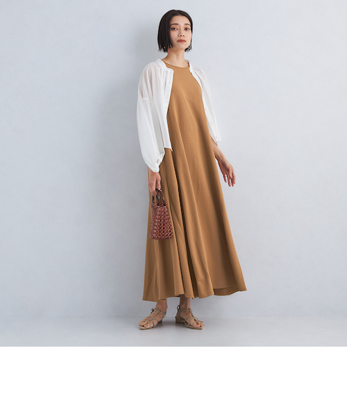 size TALLあり］パネルフレア インレー ワンピース