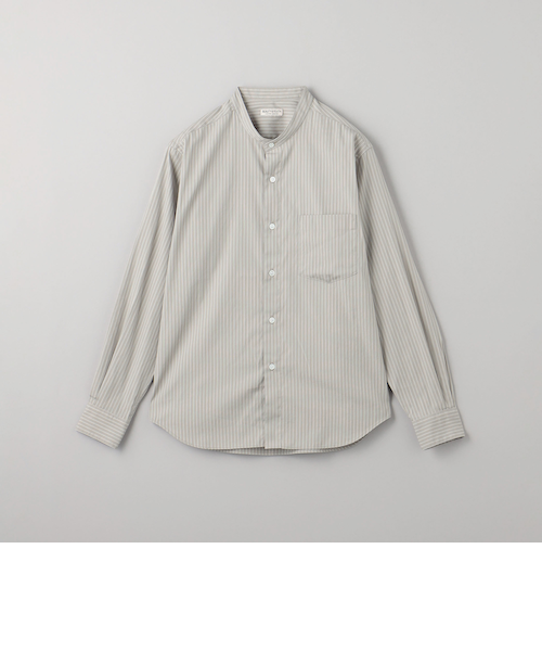 UNITED ARROWS バンドカラー　ストライプ　ロング　シャツ 70/2 ブロード ストライプ バンドカラー リラックスレギュラー