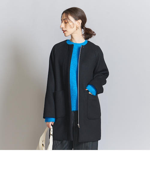 ウールブレンド ノーカラーミドルコート｜ユナイテッドアローズ