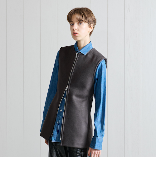 LOEFF＞マフラー付き リバーベスト｜ユナイテッドアローズ