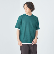 メッシュ レイヤード クルーネック Tシャツ