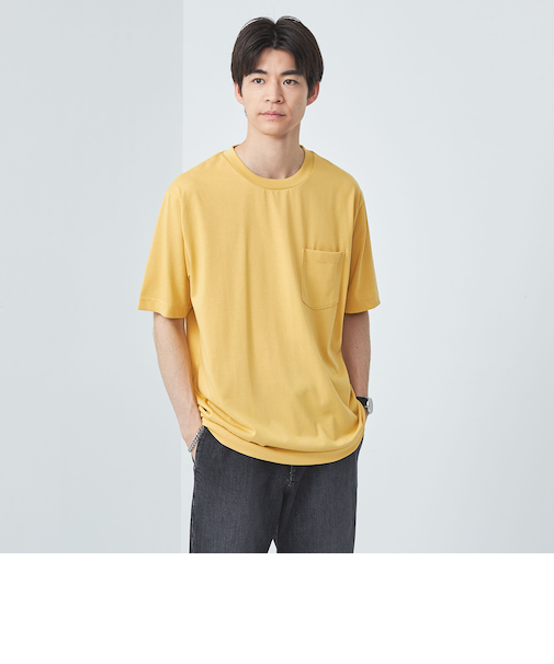 GIZA A/S クルーネック Tシャツ -汗染み防止-