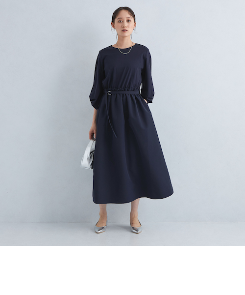 美品◎ユナイテッドアローズ　ドッキングワンピース 袖タック ドッキング ワンピース｜ユナイテッドアローズ