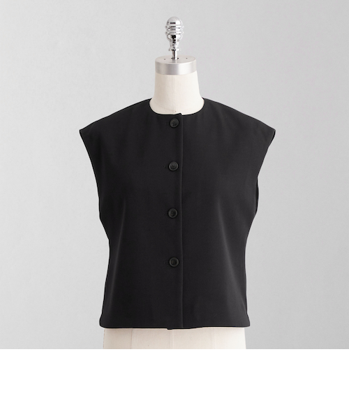 てる！LOEFF ロエフ　TW キャバリー ベスト ブラック LOEFF＞TW キャバリー ベスト MEN'S