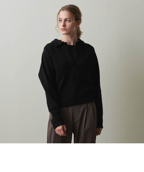 Steven Alan ブークレ ダンボール スキッパー ネック プルオーバー