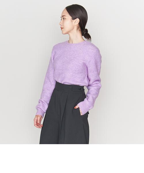 6(ROKU) ＞アルパカウール スリット クルーネック ニット プル