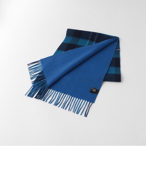 ウール ソリッド×チェック リバーシブルマフラー＜A DAY IN THE LIFE