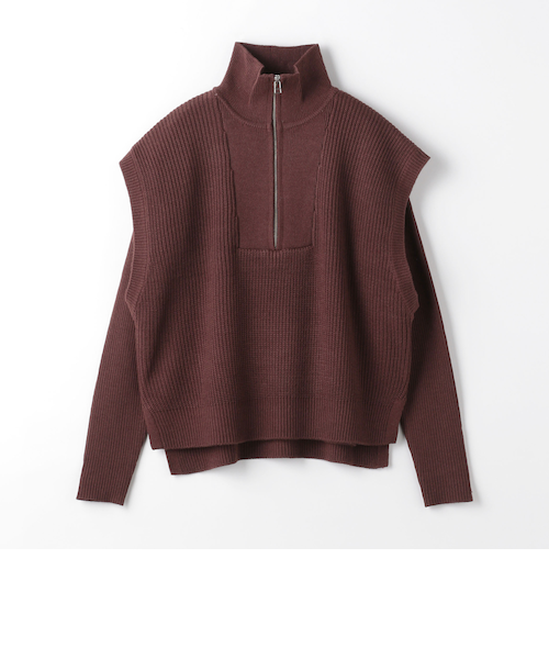 ハーフジップベスト+リブクルーネック ‐ハンドウォッシャブル‐＜A DAY