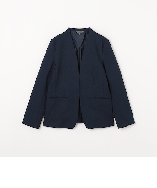 NOLLEY’S ウォッシャブル ソフトダブルクロスVネックジャケット ネイビー NOLLEY'S ウォッシャブル ソフトダブルクロスVネックジャケット