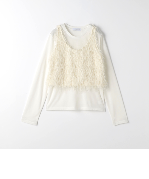 フリンジ ニットキャミ+カットソー ＜A DAY IN THE LIFE